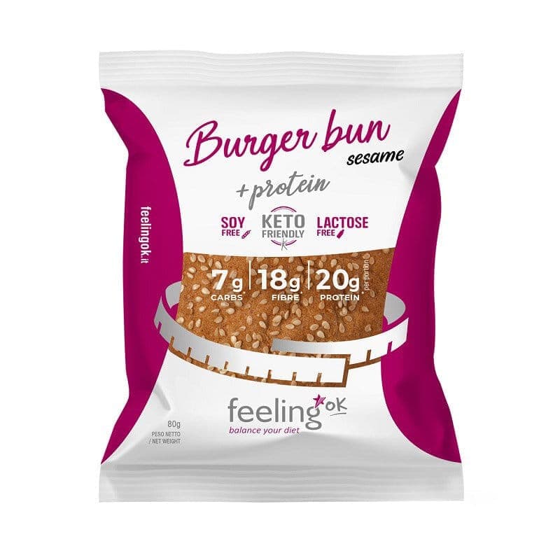 Feeling Ok, Pain Burger aux Sésames Protéiné, 80g