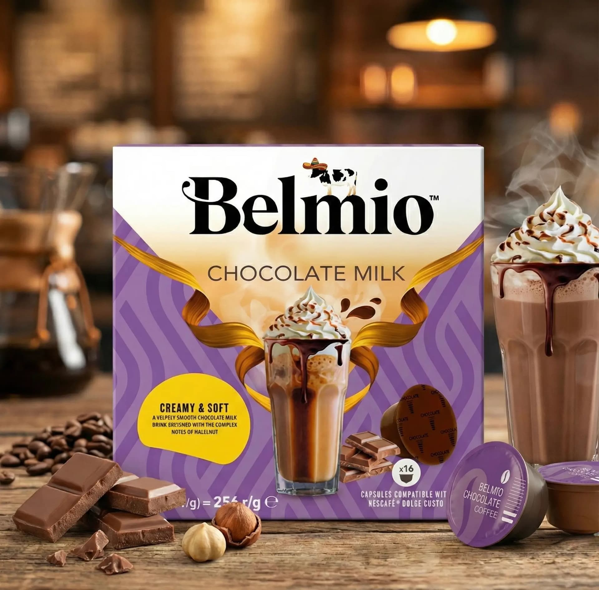 Belmio Chocolate Milk – Capsules Compatibles Dolce Gusto (16 capsules)