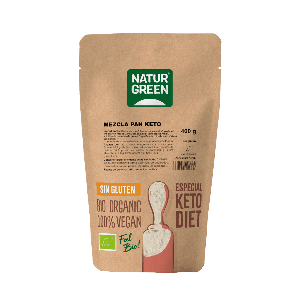 خليط خبز «كيتو» العضوي من «NaturGreen» – خالٍ من الغلوتين – 400g