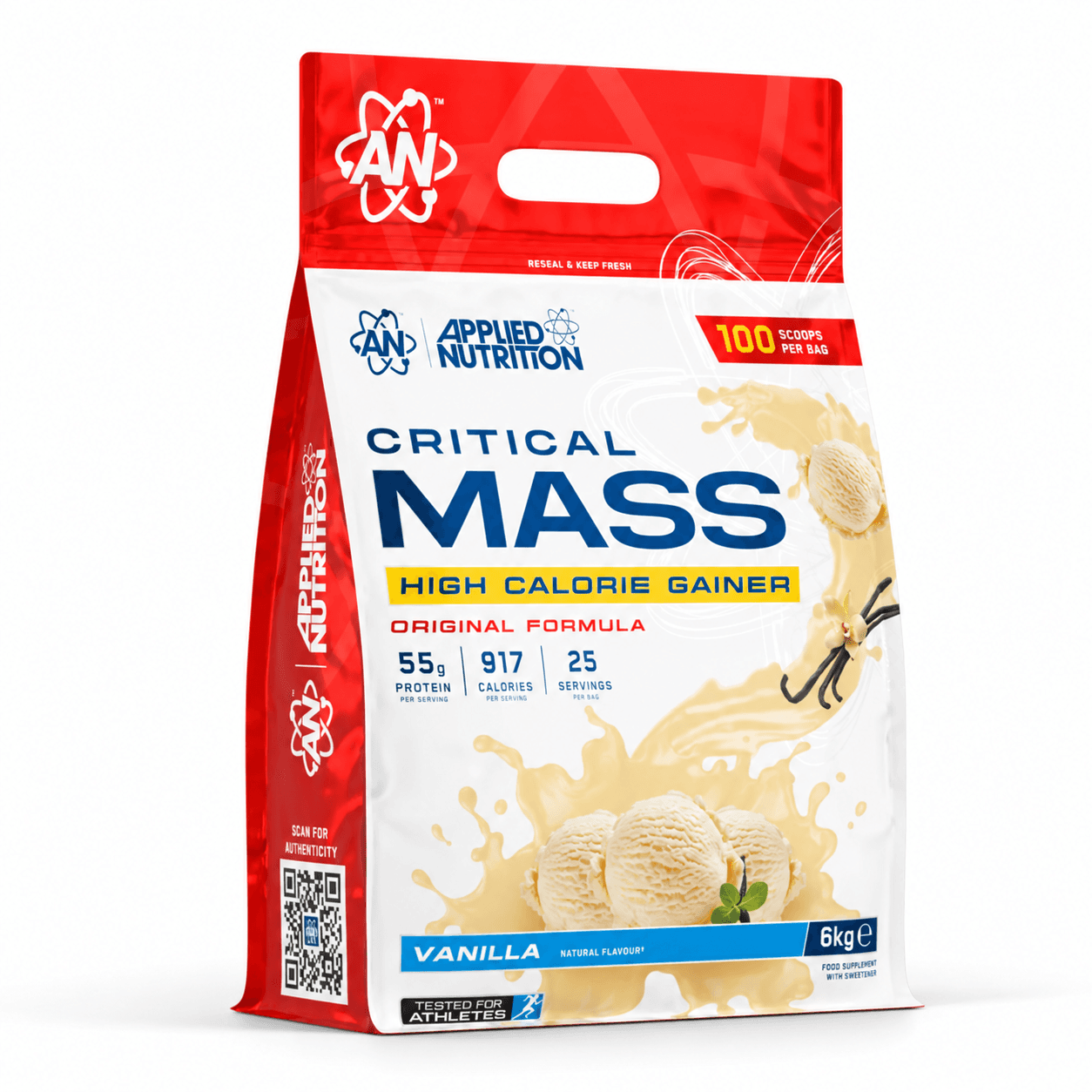 Applied Nutrition Critical Mass Original Vanille 6 kg — sac sur fond blanc