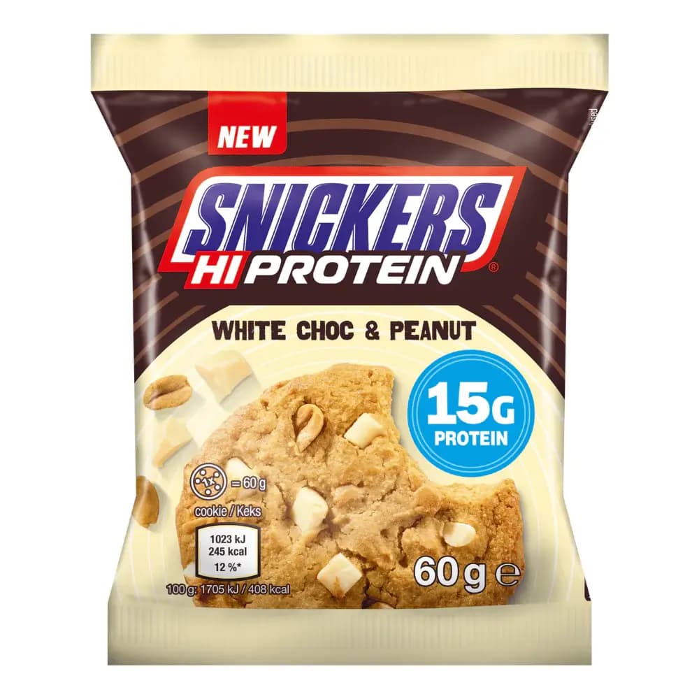 Snickers Protein Cookie Boite de 12 Cookies 60g White Chocolate & Peanut