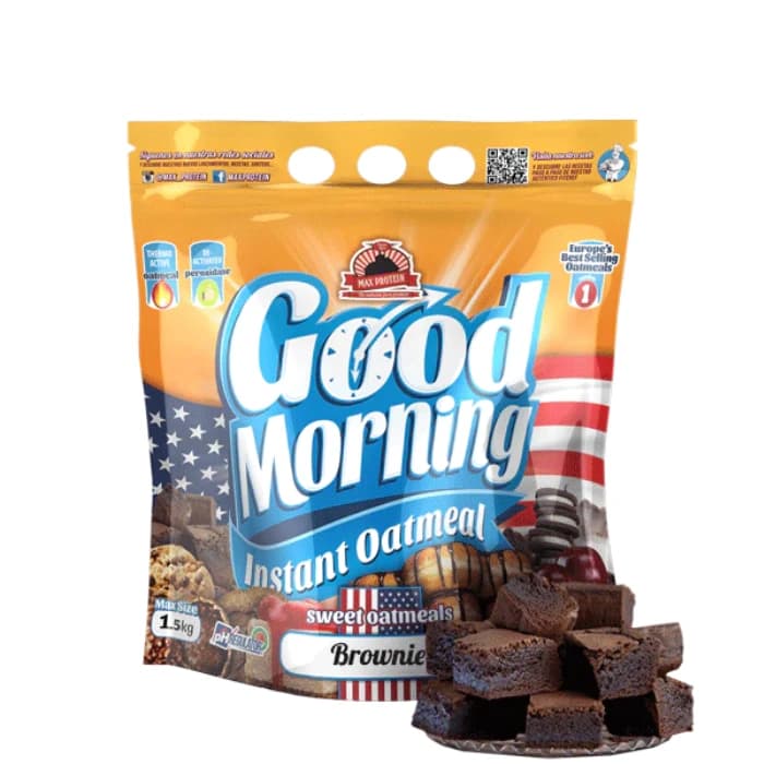 Good Morning – Flocons d’Avoine Instantanés Protéinés Saveur Brownie – 1.5kg
