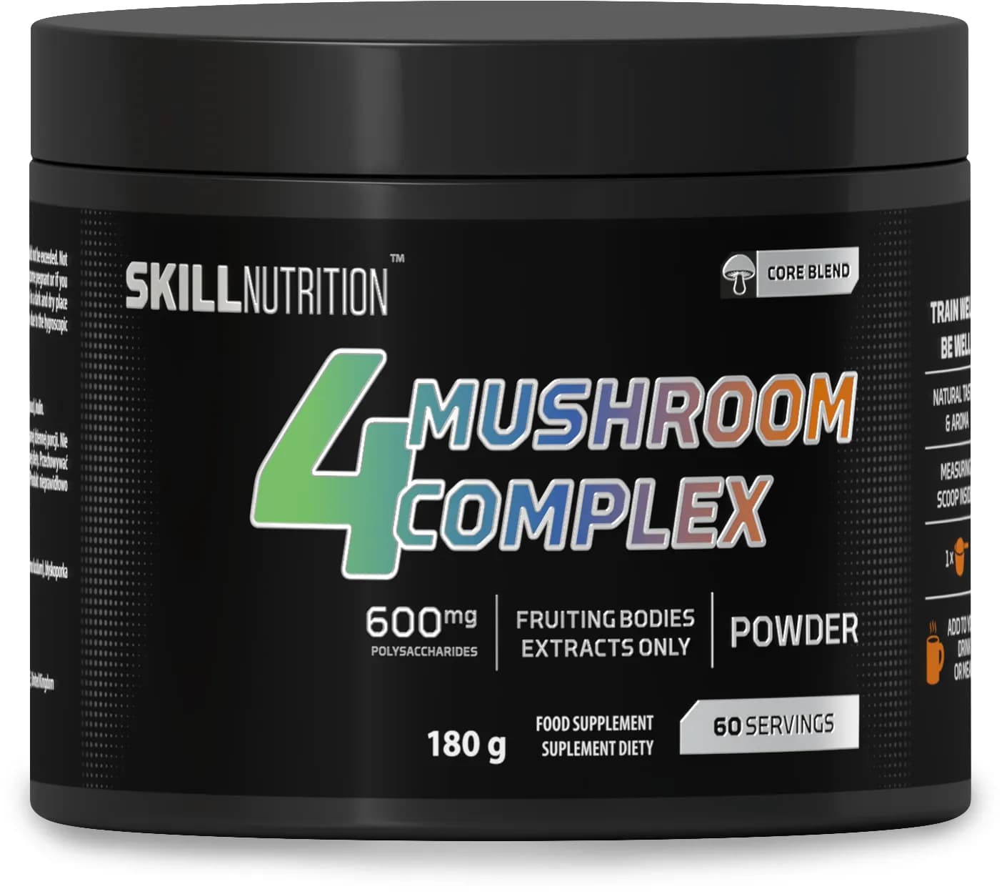 مركب «4» من الفطر – Lion’s Mane، Reishi، Cordyceps، Chaga – 180 g | Skill Nutrition