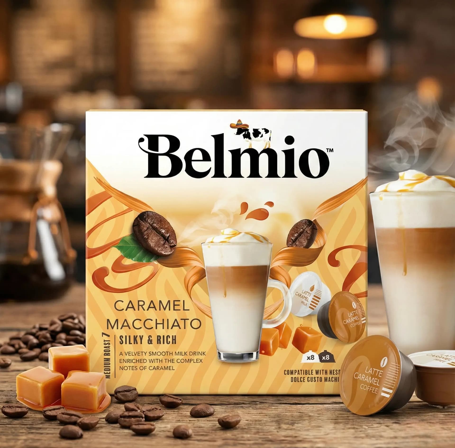 Belmio كاراميل ماكياتو - كبسولات متوافقة مع Dolce Gusto (كبسولات 16)