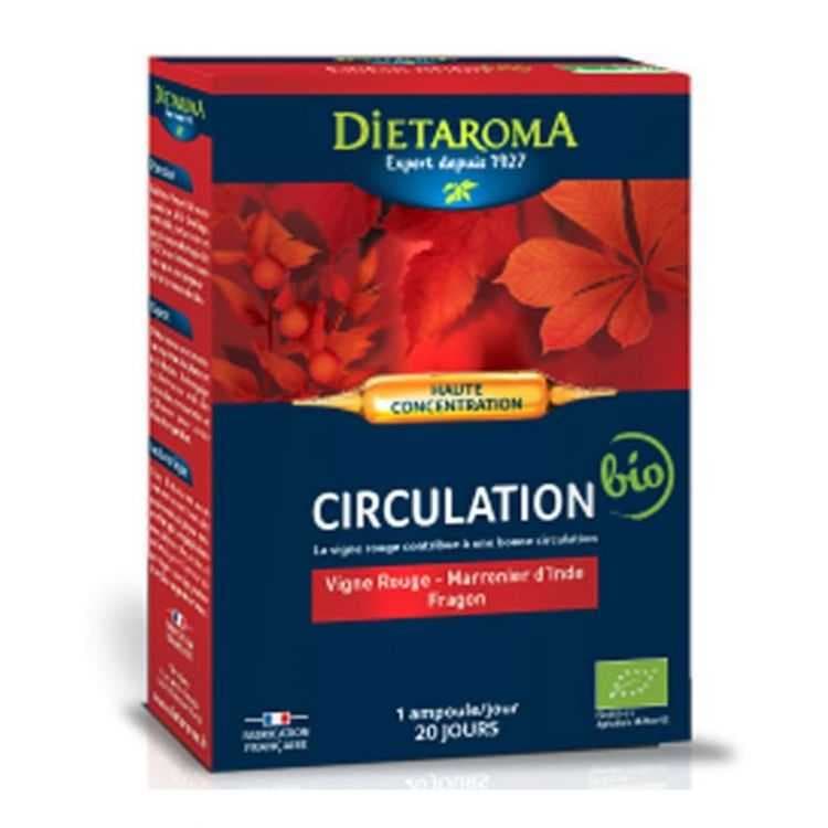 Dietaroma Circulation Bio Vigne Rouge Marronnier Fragon – 20 ampoules – photo du produit