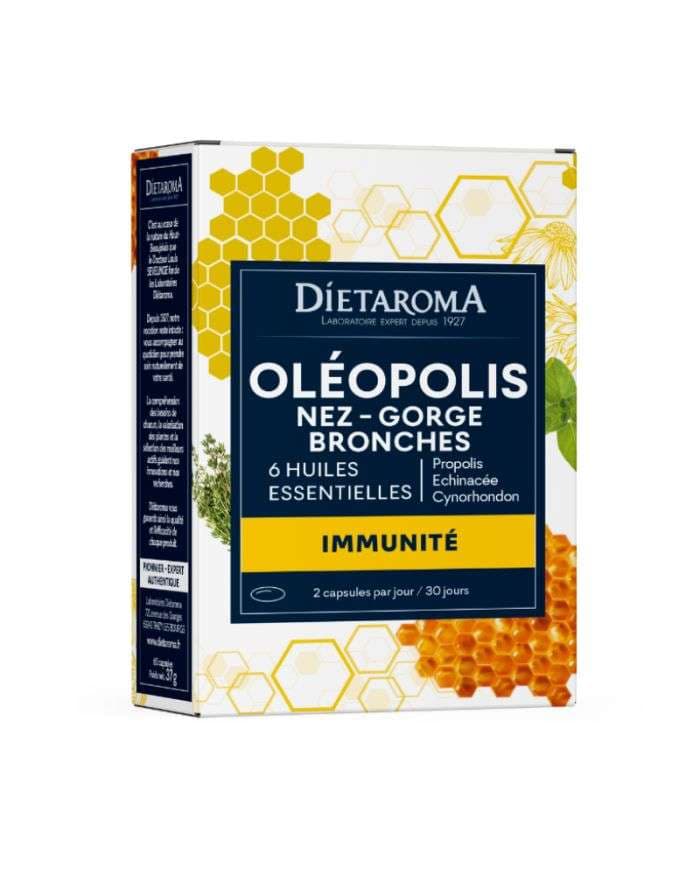 Dietaroma Oléopolis Immunité Nez Gorge Bronches – 60 capsules – photo du produit