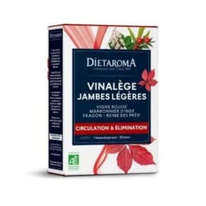 Dietaroma Vinalège Jambes Légères Bio – 20 ampoules de 10 ml – photo du produit