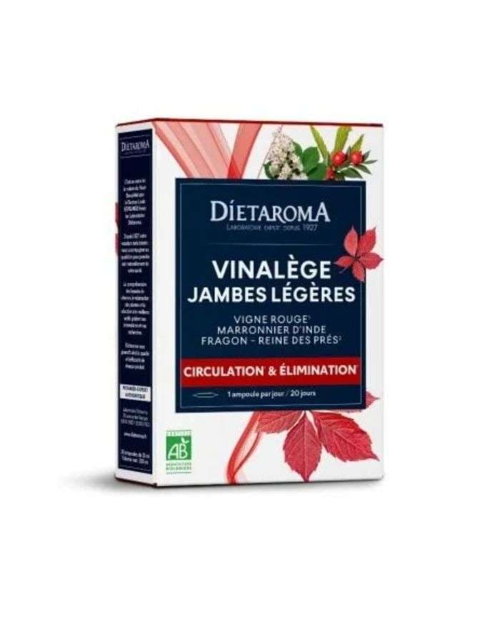 Dietaroma Vinalège Jambes Légères Bio – 20 أمبولات من 10 ml – صورة المنتج