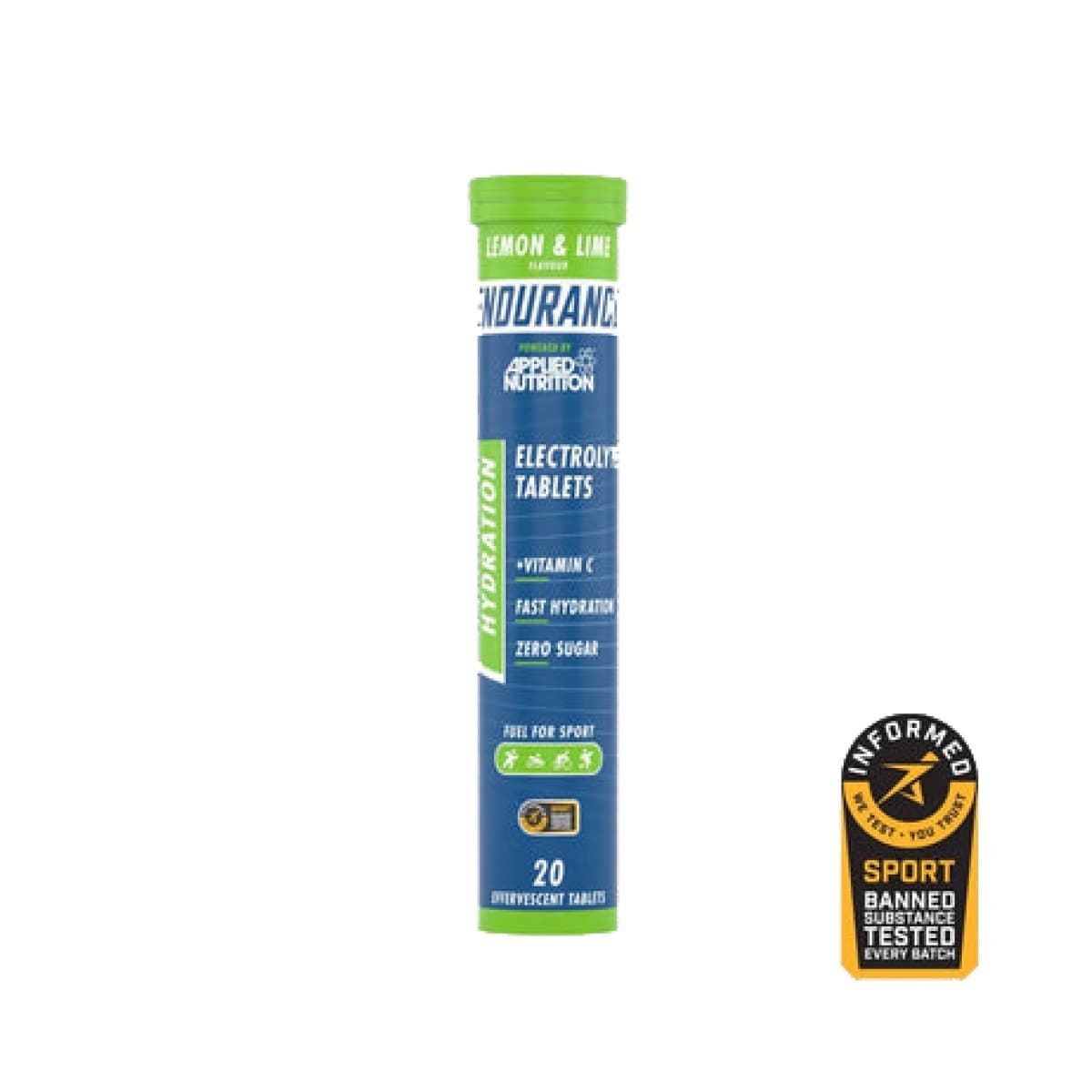 Applied Nutrition Endurance Électrolytes Lemon & Lime — 20 comprimés effervescents (20 × 4 g)