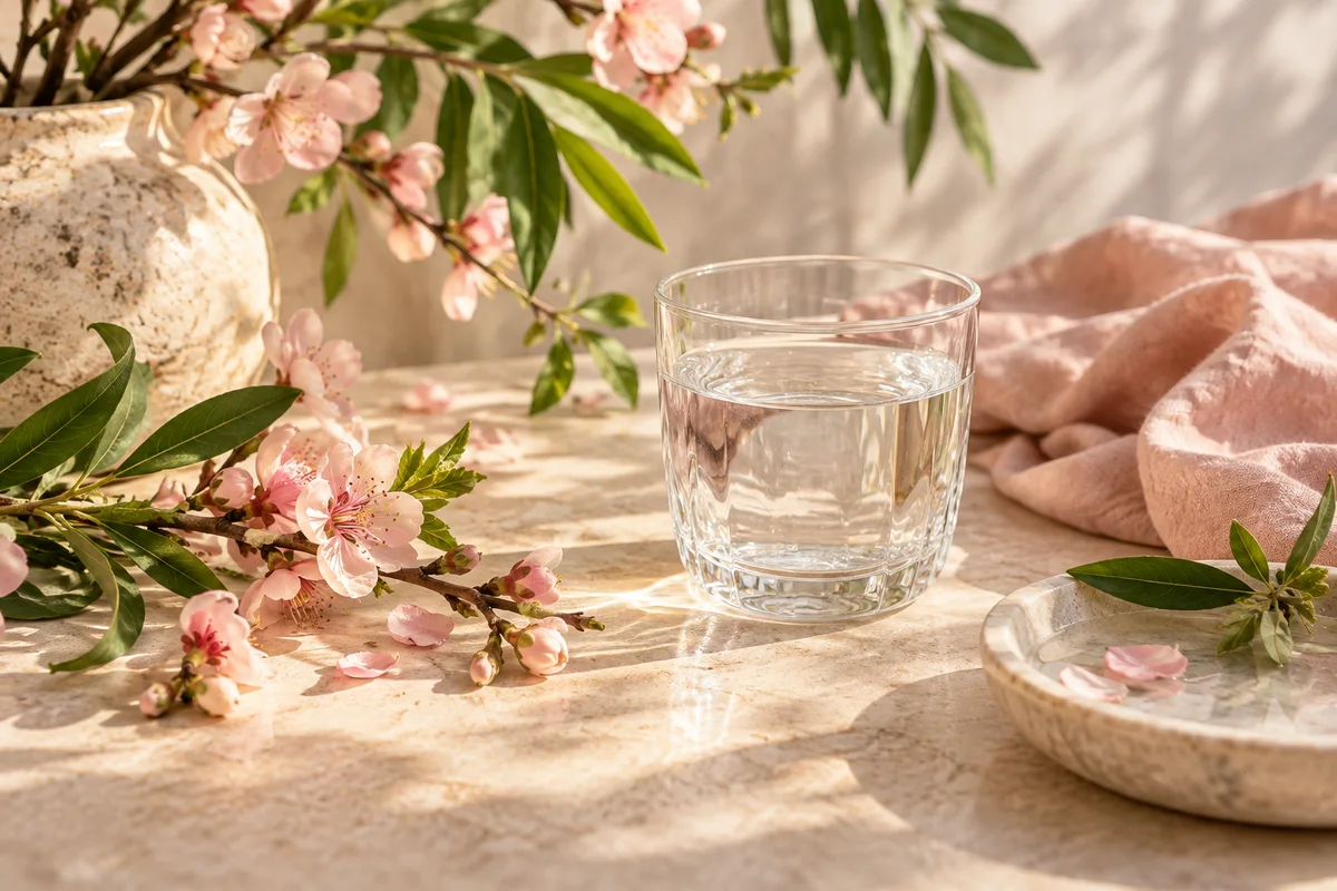Feuillages et fleurs dans une ambiance douce