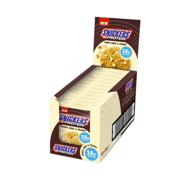 Snickers Protein Cookie Boite de 12 Cookies 60g White Chocolate & Peanut