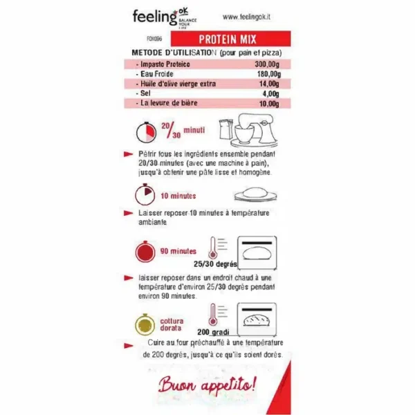 Feeling OK, Mélange pour Pain et Pizza, Keto Friendly, 600g – Image 2