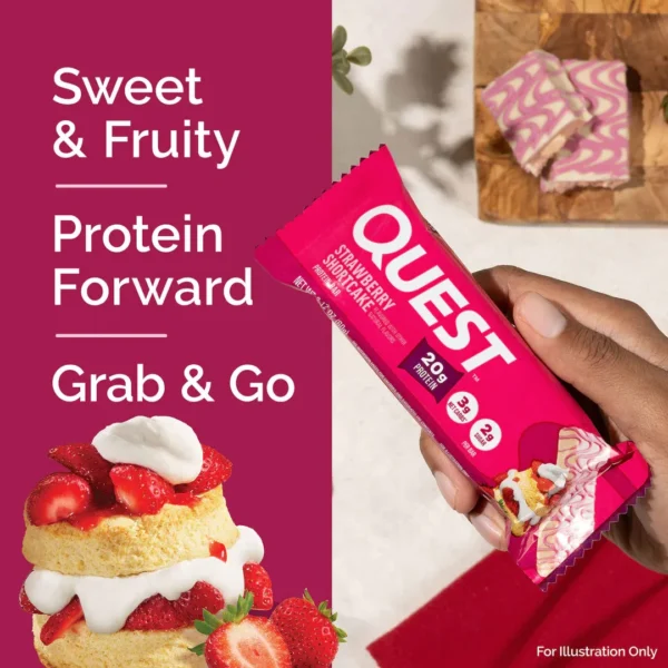 Quest Bar Strawberry Shortcake – 20 g Protéines, 3 g Net-Carbs – Image 2