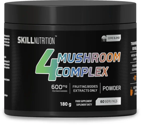Complexe 4 Champignons – Lion’s Mane, Reishi, Cordyceps, Chaga – 180 g | Skill Nutrition