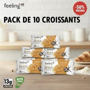 Feeling Ok, Pack de 10 Croissants Sandwich Protéiné