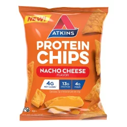 Atkins, Chips protéinées façon Tortilla, Nacho Cheese, 32g.