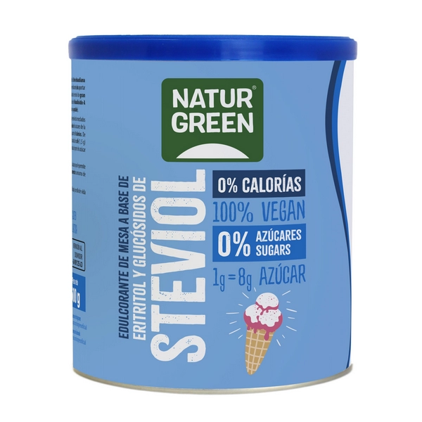 Nature Green, Erythritol + Steviol, Edulcorant pour Pâtisserie 0 calorie, 500g.