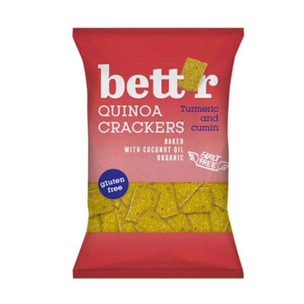 Bett’r, Crackers de Quinoa aux Curcuma et Cumin, 100g.