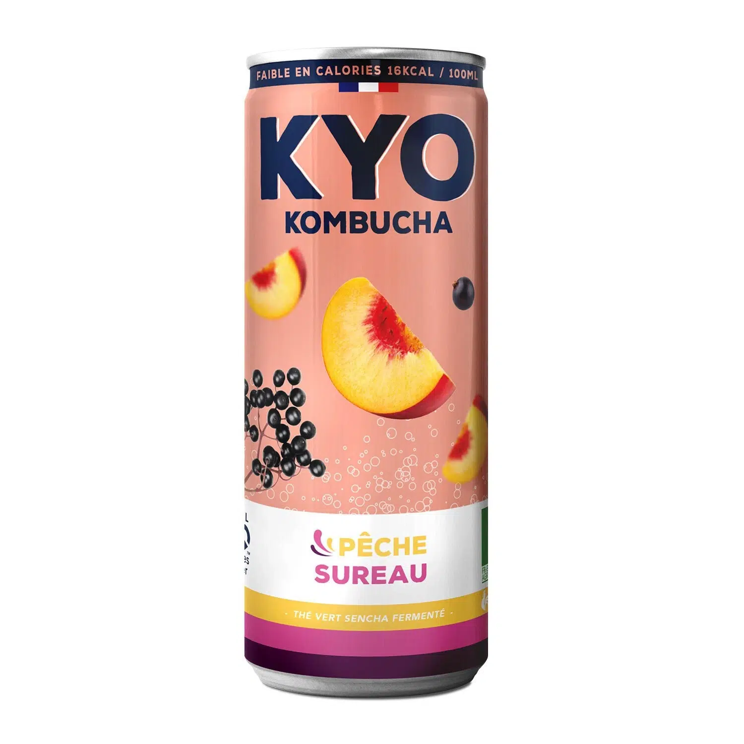 Kyo, Kombucha, Pêche Sureau, 330ml