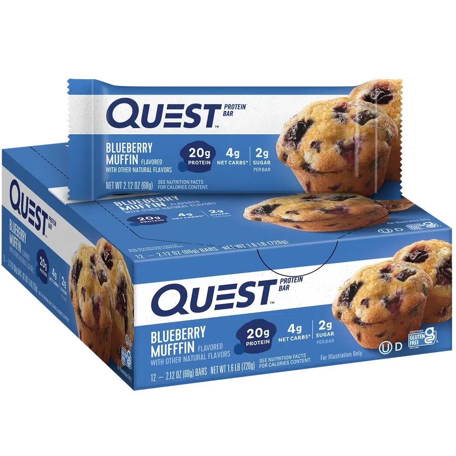 Quest Nutrition, Barre Protéinée, Blueberry Muffin, 720g.