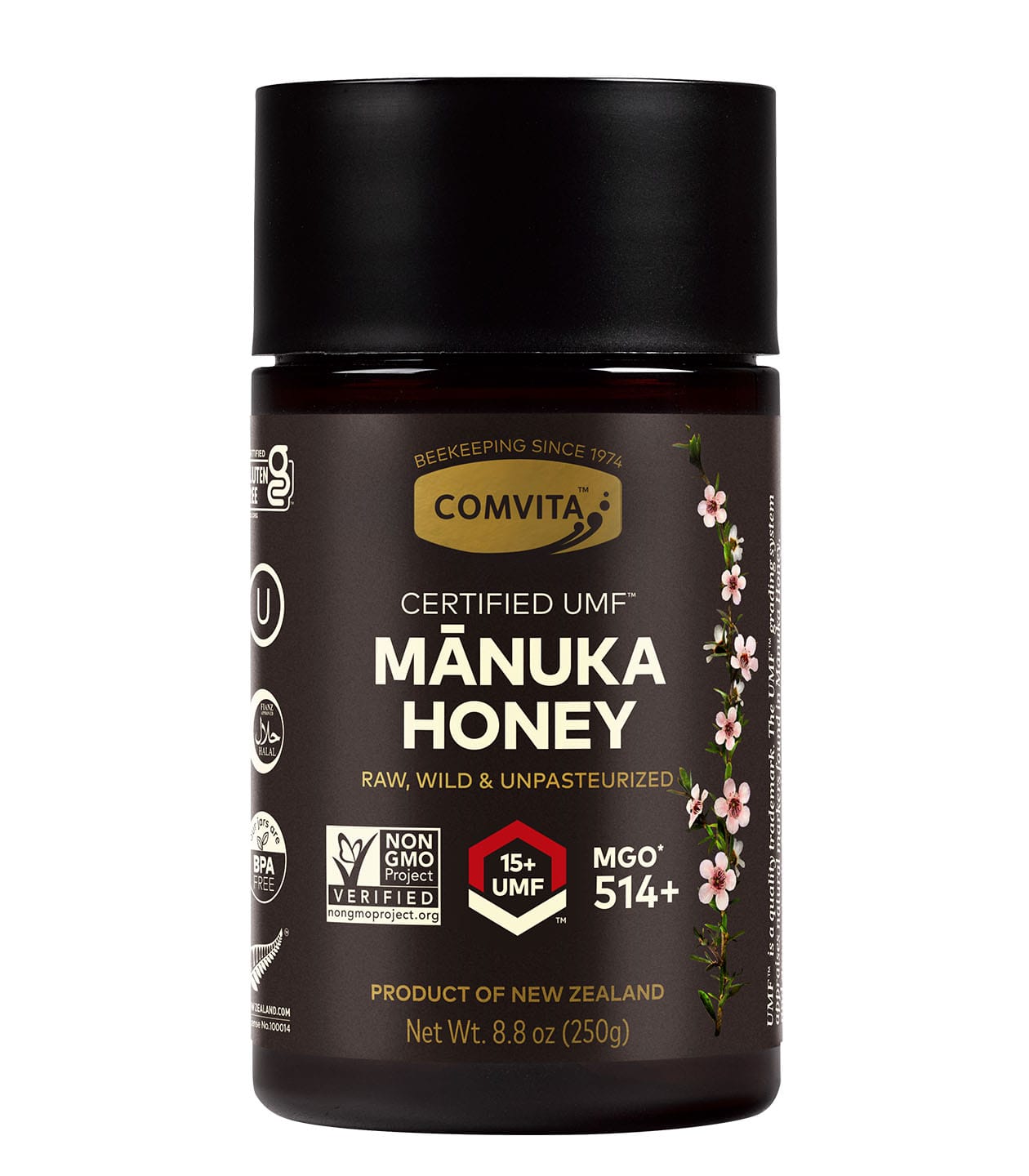 Comvita, Miel Manuka Cru, Puissant, Certifié UMF15+ (MGO 514+), 250g