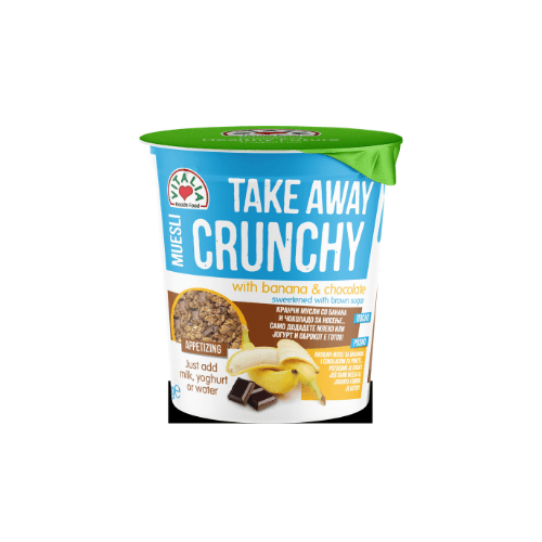 Vitalia, Muesli, Crunchy, Banane & Chocolat, Take Away, 90g
