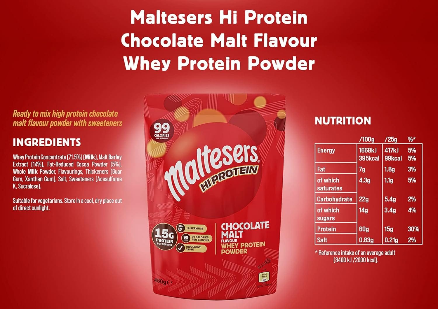 Maltesers Hi Protein Powder, 480 g – Image 2