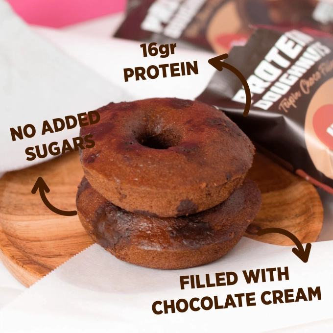 Donut Protéiné, Triple Chocolat, Boite de 8, 600 gr – Image 3