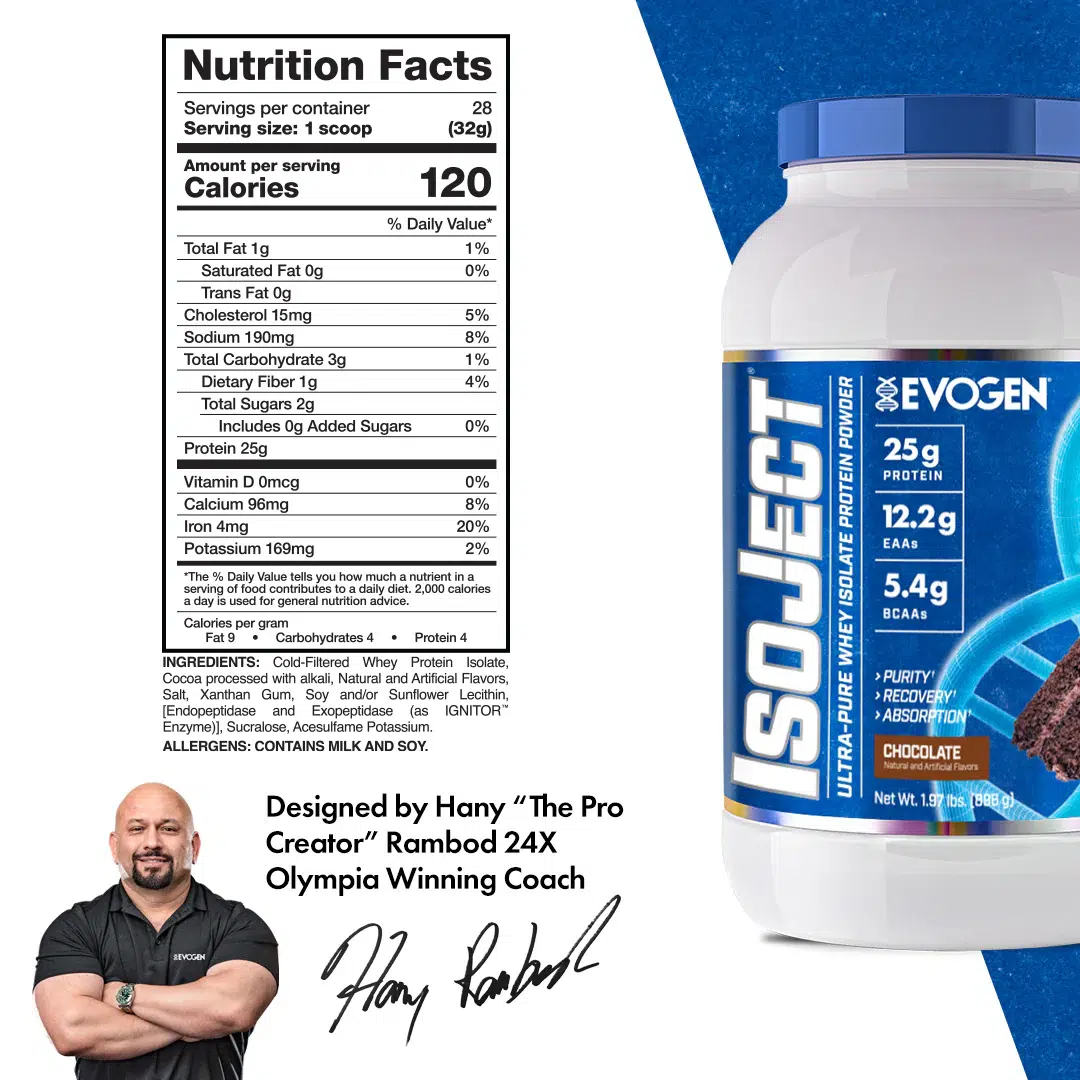Evogen Nutrition, IsoJect, Isolat de Protéine Pure, Chocolate, 898 gr - Image 3