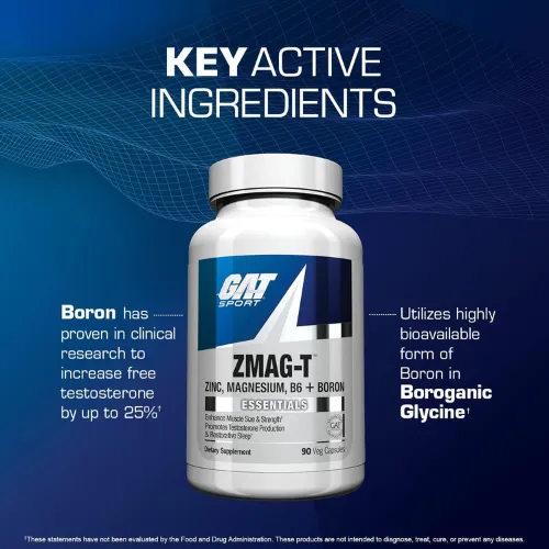 GAT, ZMA-T, Zinc, Magnesium, B6 + Boron, 90 capsules. - Image 4