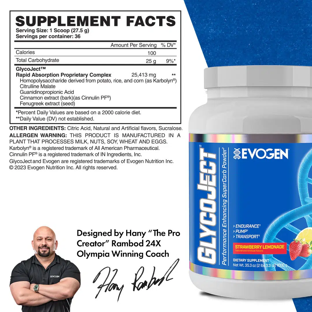 Evogen Nutrition, Glycoject, Complexe de Glucides, Fraise, 1kg - Image 3