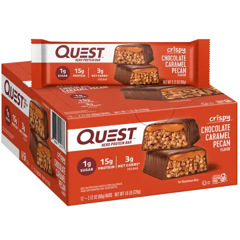 Quest Nutrition, Barre Proteinée, Hero Chocolat Caramel Pecan, 60g. - Image 2