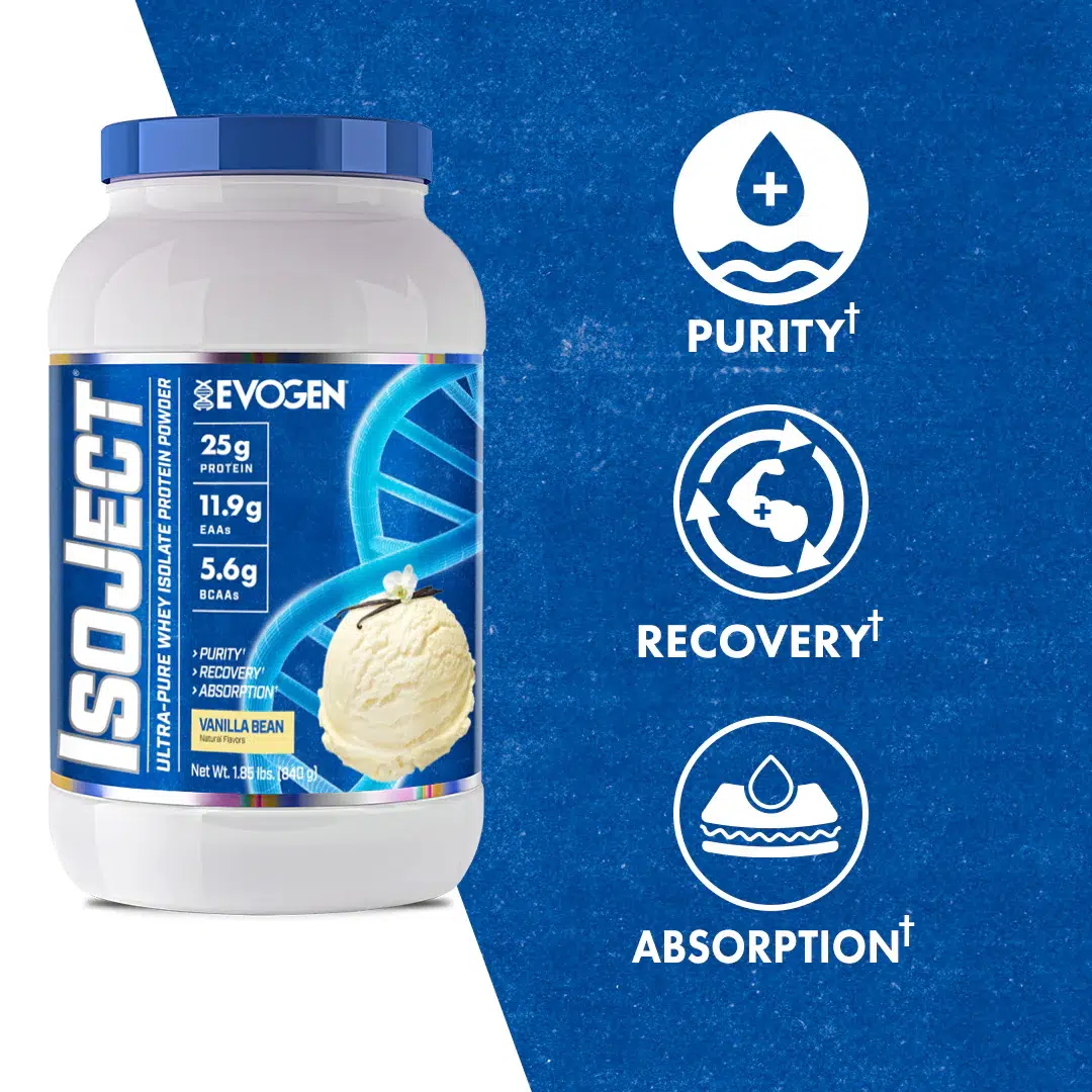 Evogen Nutrition، IsoJect، بروتين عزل نقي، نكهة الفانيليا، 840 غرام – Image 2