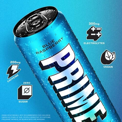 Prime, Energy Drink, Blue Raspberry, 330ml - Image 4