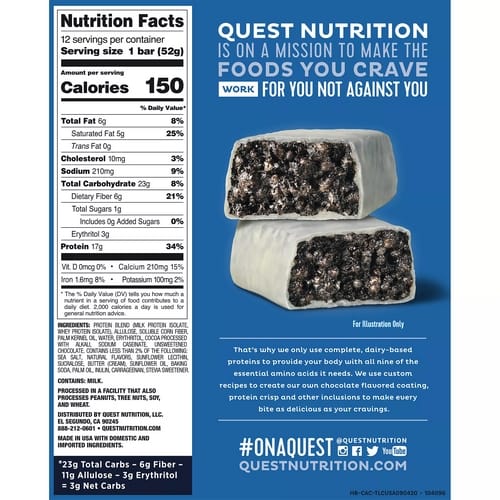 Quest Nutrition, Protein Bar, Hero Cookies and Cream, 60g. – Image 4