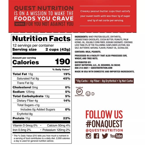 Quest Nutrition, Peanut Butter Cups, 42g - Image 4