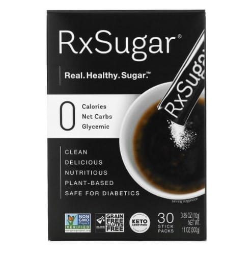 RxSugar, Sucre granulé en sachets à base d'Allulose, 30 sachets 10g chacun.