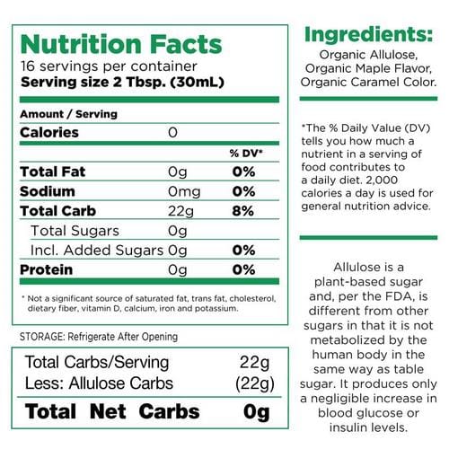 RxSugar, Organic Pancake Syrup made with allulose, 454 g – Image 4