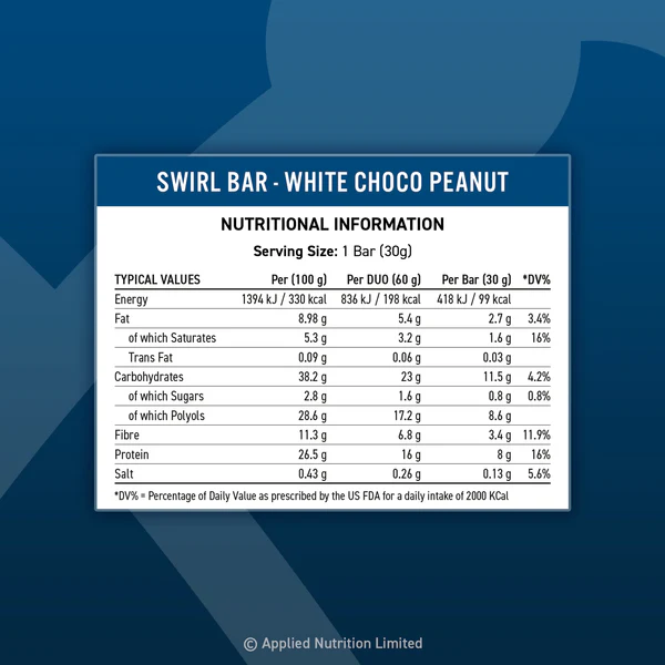 Applied Nutrition, Swirl, White Choco Peanut, (2x30g) 60g – Image 3
