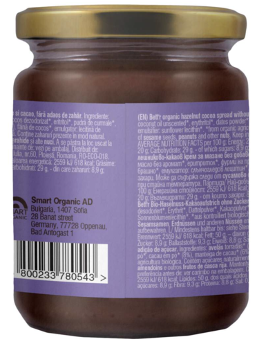 BETT'R, Pate A Tartine Choco-noisettes, Sans Sucre, 250g. - Image 2