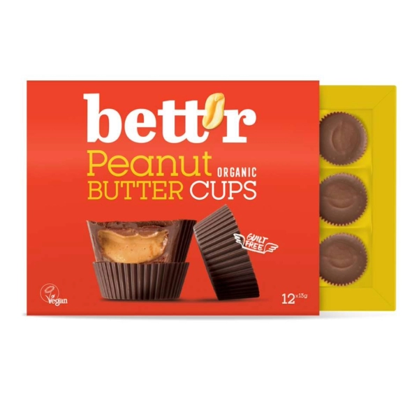 Bett'r, Chocolate peanut butter cups, 12x13g