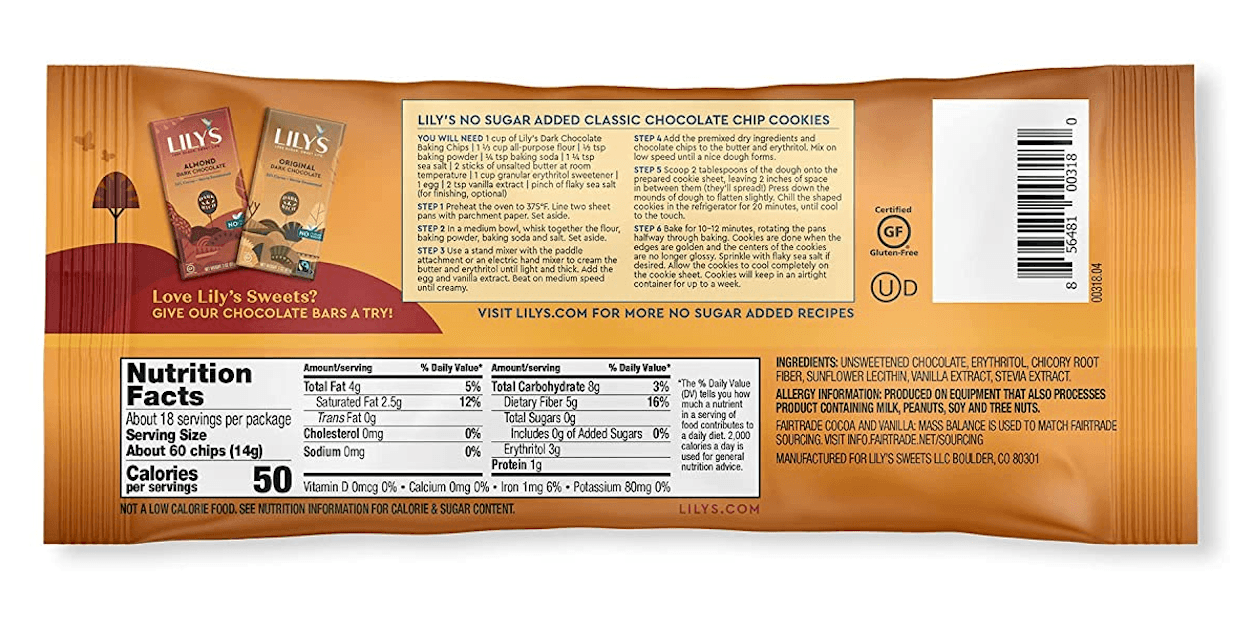 Pépites de chocolat stevia