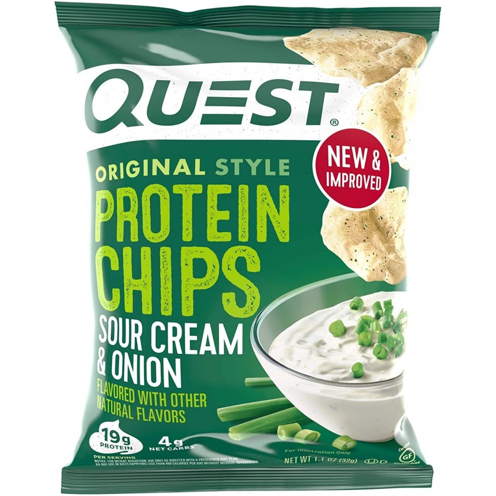 Quest Nutrition, Chips protéinées, Sour Cream Onion, Boite de 8 Chips, 256g. – Image 2