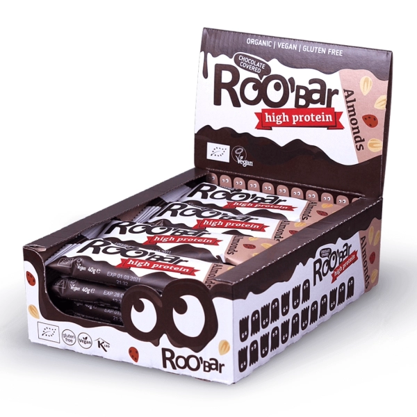 ROO'Bar, Protein Bar, Chocolate-coated Almonds, 40g. – Image 2