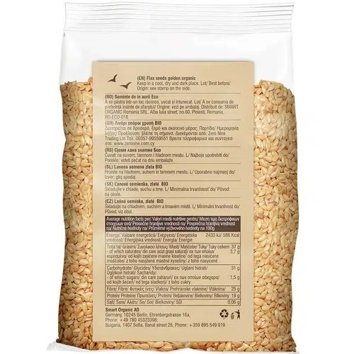 Smart Organic, Graines de lin, dorées Bio, 200 g – Image 2