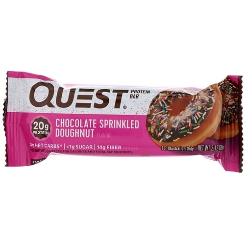 Quest Nutrition, Barre Protéinée, Chocolate Sprinkled Doughnut, 60g.