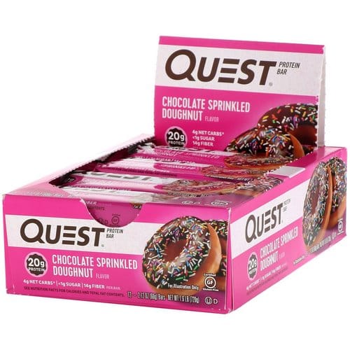 Quest Nutrition, Barre Protéinée, Chocolate Sprinkled Doughnut, Boite de 12 Barres, 720g. - Image 3