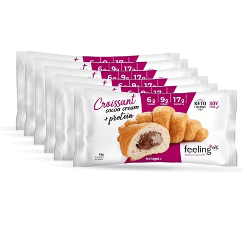 Feeling Ok, Croissant Fourré choco Protéiné, 16g de Protéines, 30 unités.