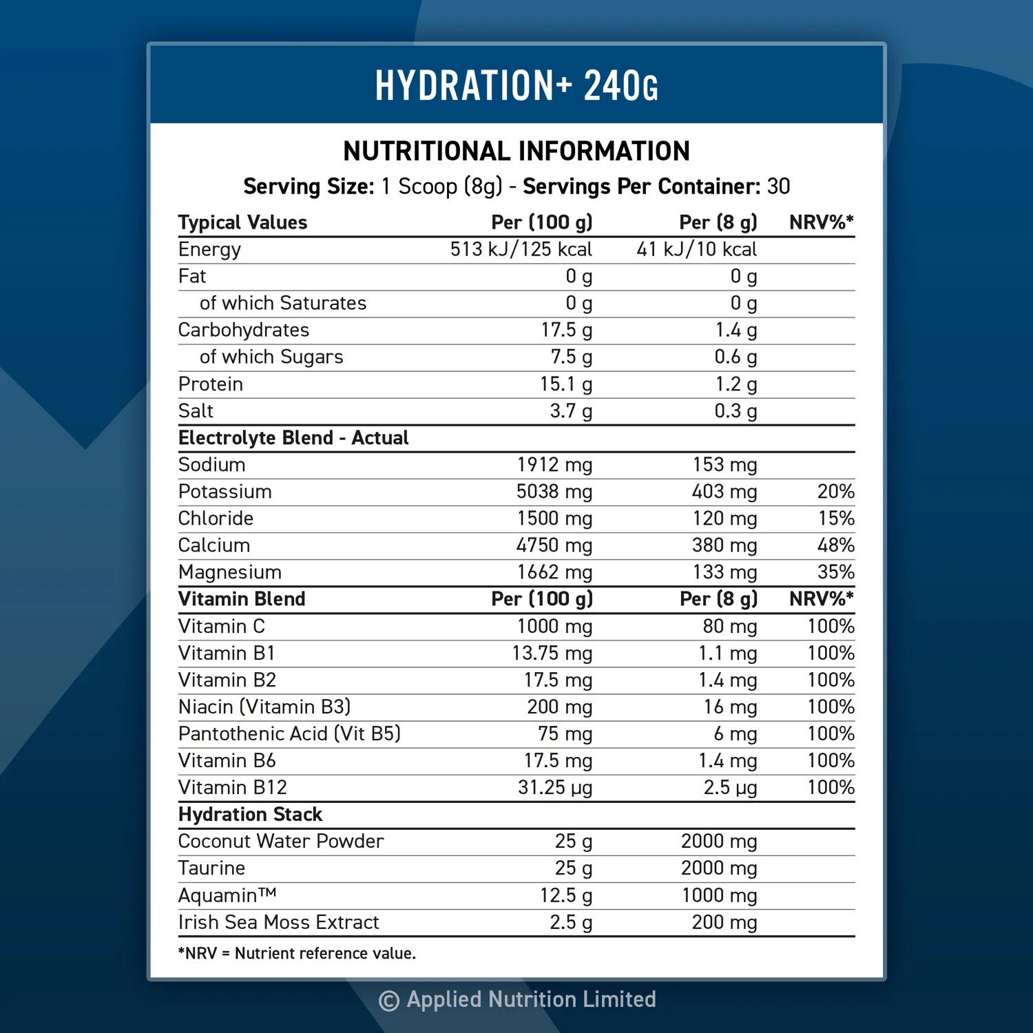 Applied Nutrition, Hydration+, Electrolyte and Vitamin Powder, TROPICAL VIBES - Image 2