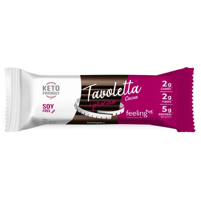 Feeling Ok, Barre de Chocolat, Keto Friendly, 20g
